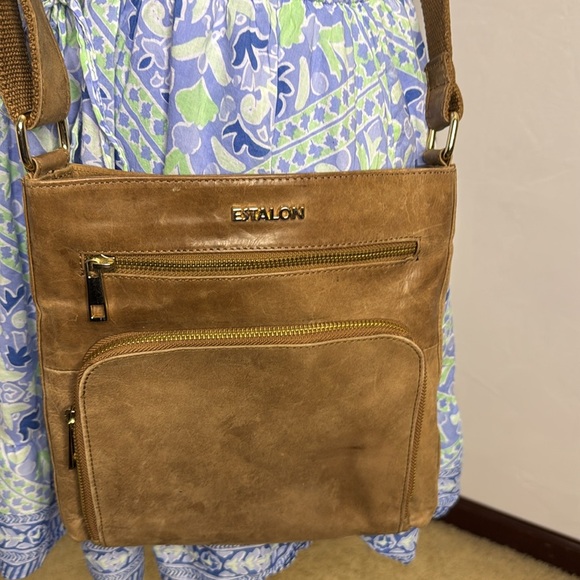 Estalon Brown Leather Crossbody Bag BRN7608C - Picture 2 of 13